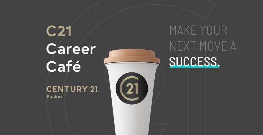Career Café presentation cover with a coffee cup and the words Make Your Next Move a Success.